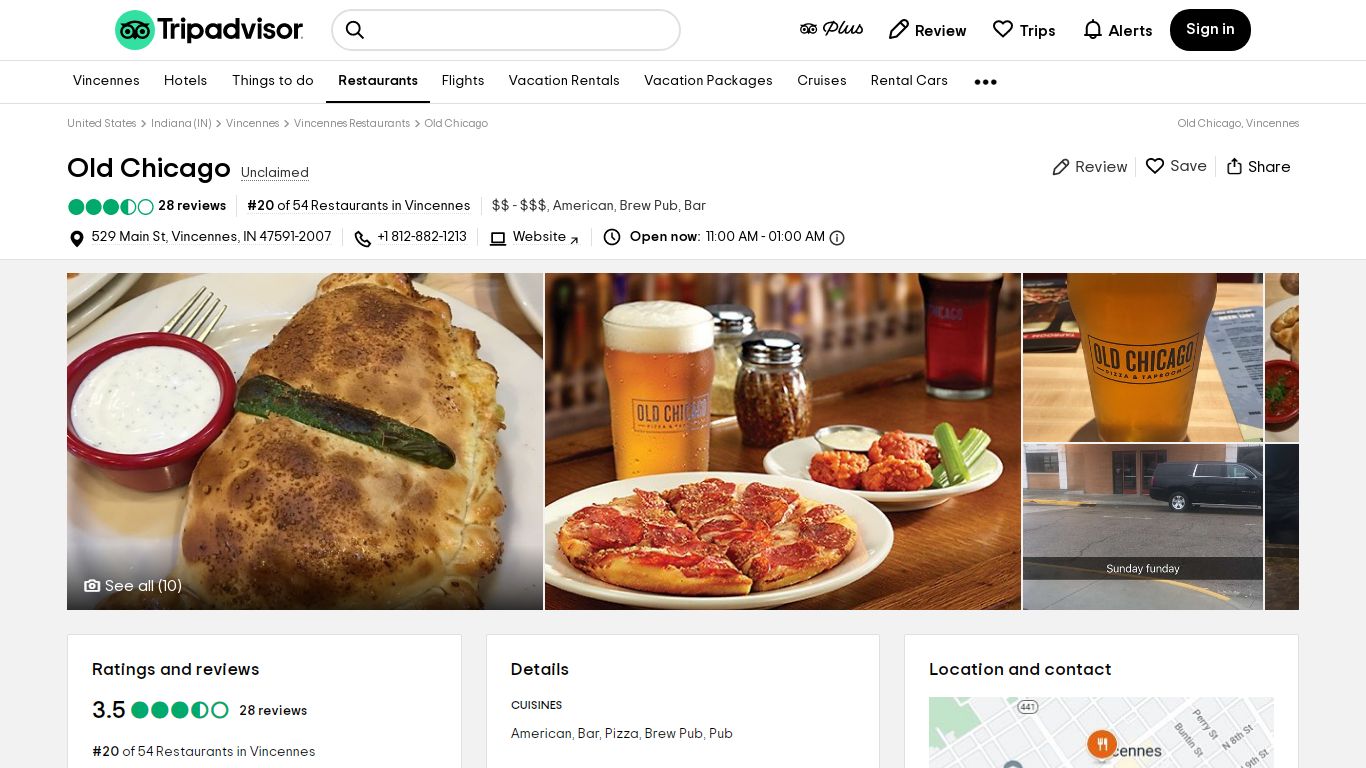 OLD CHICAGO, Vincennes - Restaurant Reviews, Photos ... - Tripadvisor